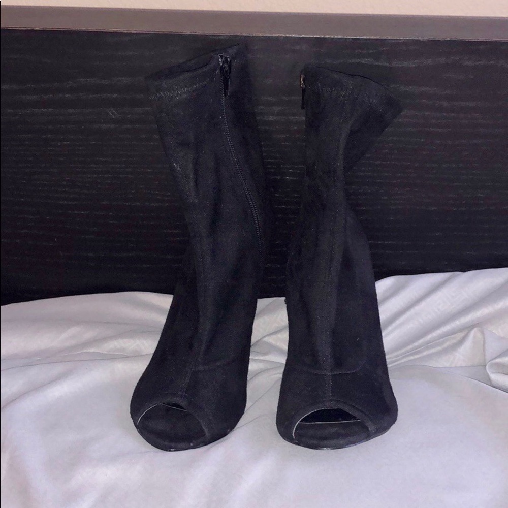 Open toe ankle booties
